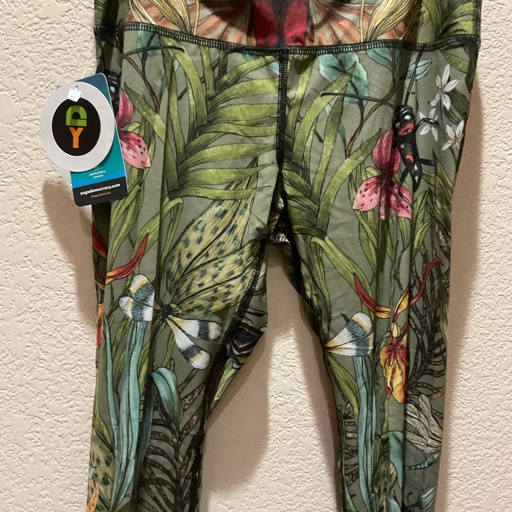 Yoga Democracy Floral High-Waisted Leggings- NWT - Picture 2 of 4